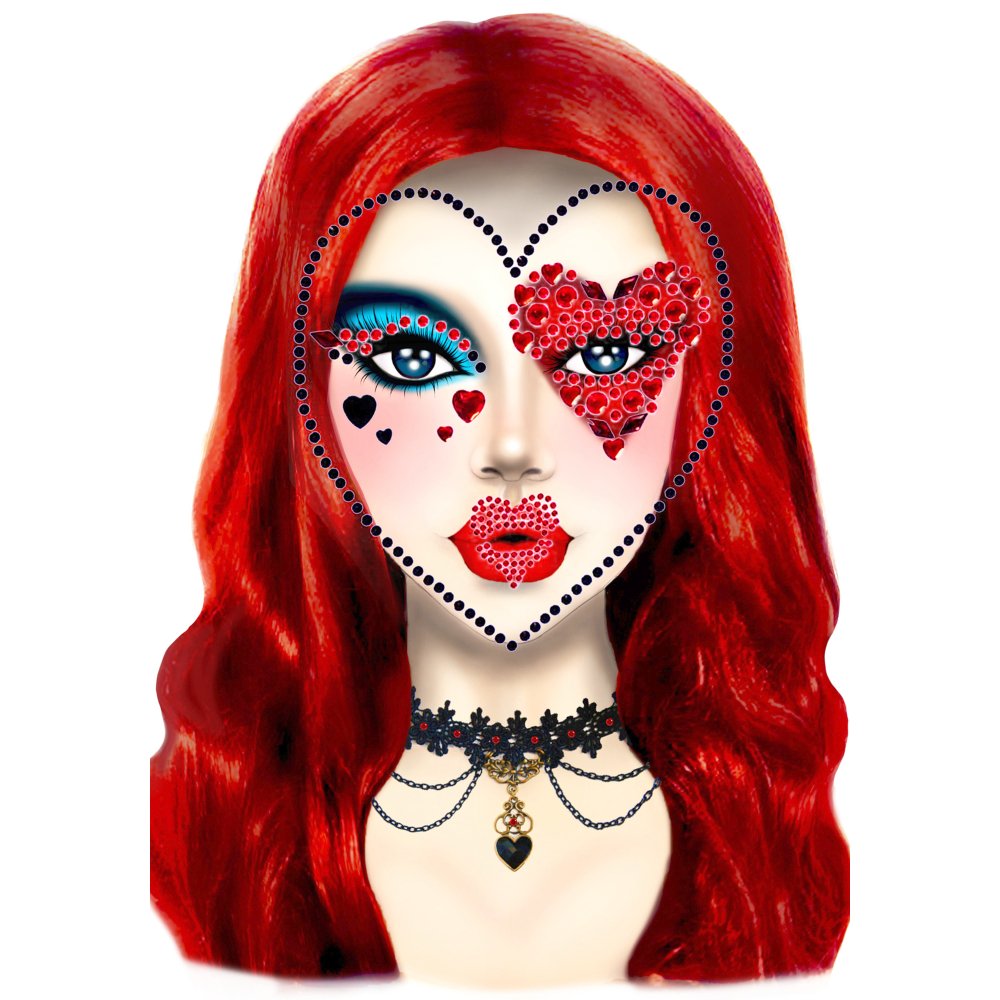 Leg Avenue - Queen Face Jewel Diamond Sticker - Red/Black